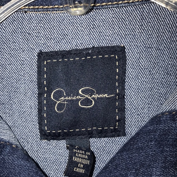 Jessica Simpson Dark Wash Denim Jean Jacket. Size XSmall. Like New! - Picture 4 of 4